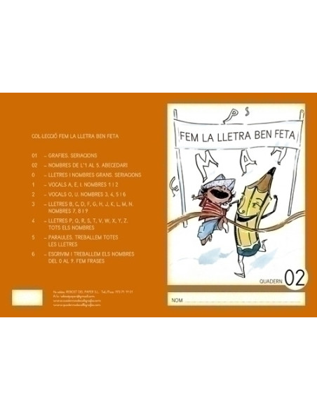 CUADERNO REBOST CAT FEM LA LLETRA BEN FETA  MAJUSCULAS  N 02