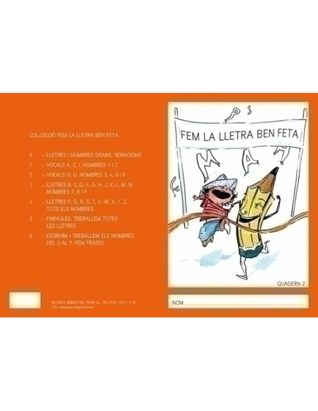 CUADERNO REBOST CAT FEM LA LLETRA BEN FETA  MAJUSCULAS  N 2