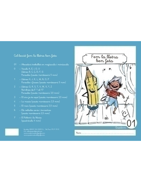 CUADERNO REBOST CAT FEM LA LLETRA BEN FETA  MINUSCULAS  N 01
