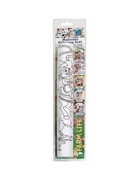 ROLLO ADHESIVO INFO CREATIVE BLANCO 400x30 cm IMPRESO PARA COLOREAR LIFESAVERS