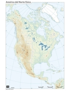 MAPA MUDO ERIK COLOR FISICO AMERICA DEL NORTE