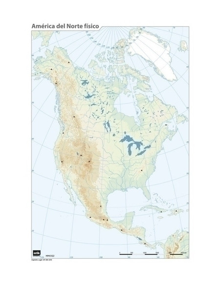 MAPA MUDO ERIK COLOR FISICO AMERICA DEL NORTE