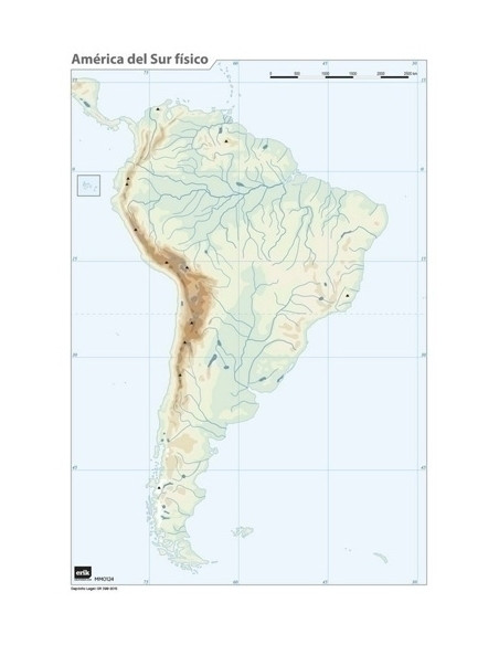 MAPA MUDO ERIK COLOR FISICO AMERICA DEL SUR