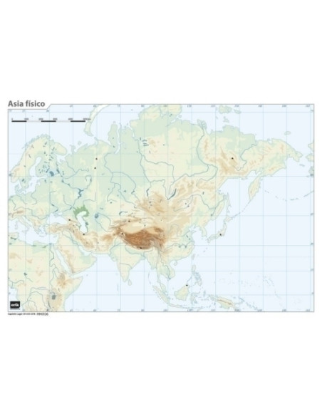 MAPA MUDO ERIK COLOR FISICO ASIA