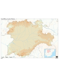 MAPA MUDO ERIK COLOR FISICO CASTILLA Y LEON