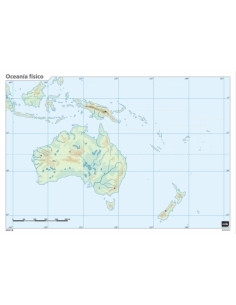 MAPA MUDO ERIK COLOR FISICO OCEANIA