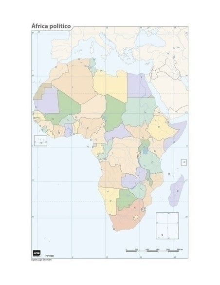 MAPA MUDO ERIK COLOR POLITICO AFRICA