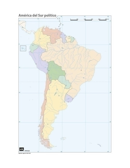 MAPA MUDO ERIK COLOR POLITICO AMERICA DEL SUR