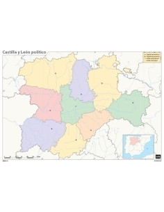MAPA MUDO ERIK COLOR POLITICO CASTILLA Y LEON
