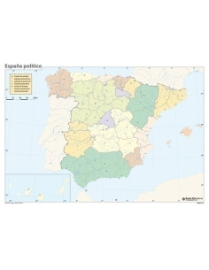 MAPA MUDO ERIK COLOR POLITICO ESPAÑA