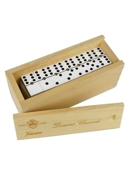JUEGO DOMINO CHAMELO CELULOIDE CAJA MADERA