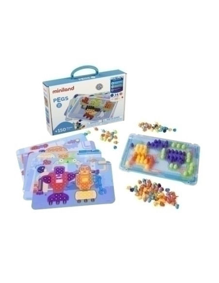 JUEGO EDUCATMINILAND PEGS 15 mm 150 PIEZAS BRIGHT COLORS 3-6 años