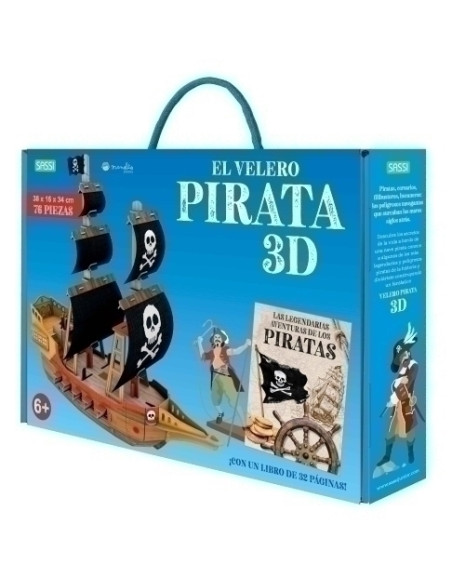 PUZLE 3D Y LIBRO SASSI MANOLITO BOOKS EL VELERO PIRATA 3D 76 PIEZAS 6 años