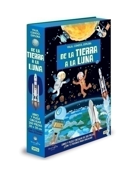 PUZLE SASSI MANOLITO BOOKS DE LA TIERRA A LA LUNA  200 PIEZAS 6 años