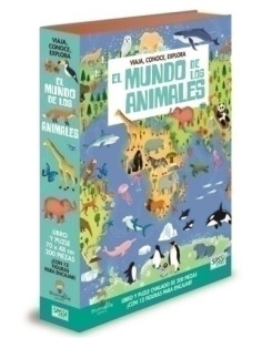 PUZLE SASSI MANOLITO BOOKS EL MUNDO DE LOS ANIMALES  200 PIEZAS 6 años