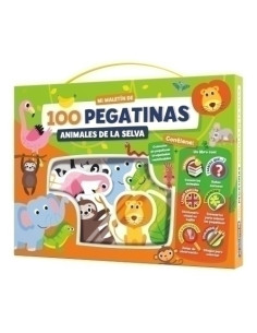 JUEGO IMAGILAND MALETIN 100 PEGATINAS ANIMALES EN LA SELVA