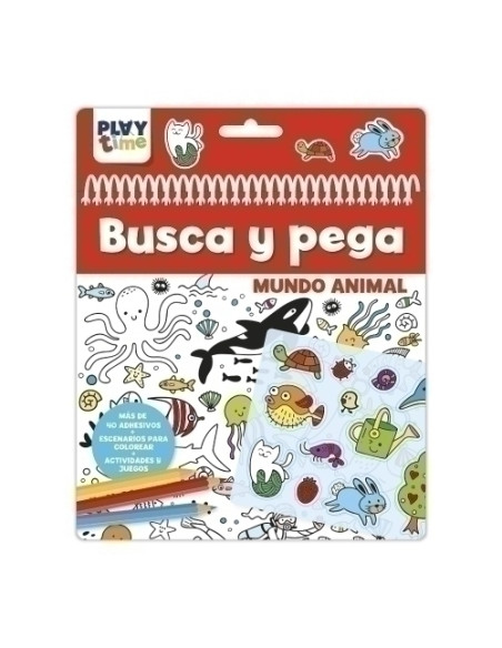 JUEGO IMAGILAND PLAYTIME  BUSCA Y PEGA MUNDO ANIMAL