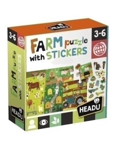 JUEGO EDUCATIVO HEADU FARM STICKERS PUZLE