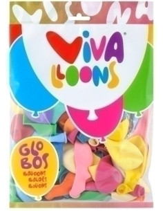 GLOBO VIVALLOONS COLORES PASTEL BOLSA de 100