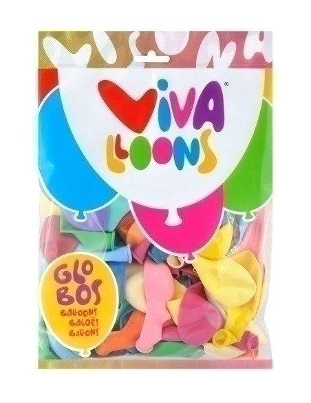 GLOBO VIVALLOONS COLORES PASTEL BOLSA de 100