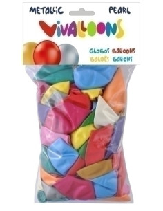 GLOBO VIVALLOONS METALIZADO SURTIDOS BOLSA DE 100