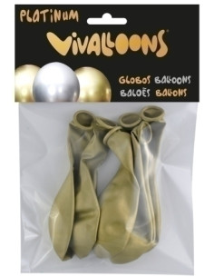 GLOBO VIVALLOONS PLATINUM ORO BOLSA DE 6