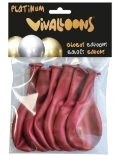 GLOBO VIVALLOONS PLATINUM ROJO BOLSA DE 6