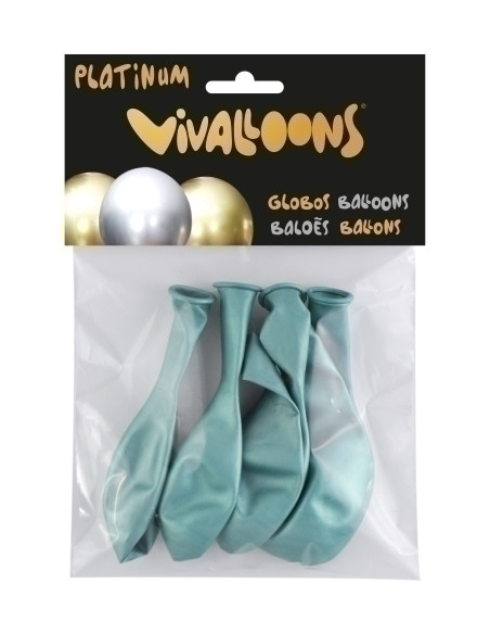 GLOBO VIVALLOONS PLATINUM VERDE BOLSA DE 6
