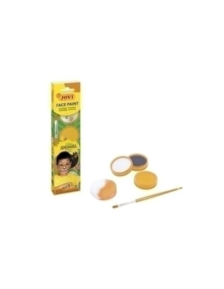 MAQUILLAJE JOVI CREMA FACE PAINT  SET ANIMALS BOTE de 8 ml CAJA DE 3  ACCESORIOS