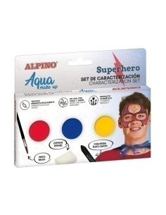 MAQUILLAJE ALPINO MAKE-UP POLVERA AQUA SET DE CARACTERIZACION SUPERHEROES