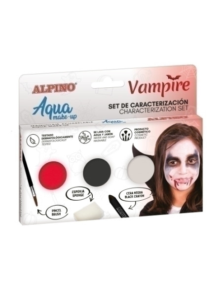 MAQUILLAJE ALPINO MAKE-UP POLVERA AQUA SET DE CARACTERIZACION VAMPIRO