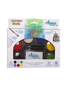 MAQUILLAJE ALPINO PALETA ACUARELABLE PRO ESTUCHE DE 6  6 POLVERAS x 5gr 2 PINCELES 1 ESPONJA 1 FOLLETO PASO A PASO