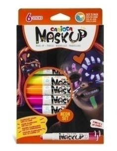 MAQUILLAJE CARIOCA BARRA FLUO SET de 6 brilla en la oscuridad