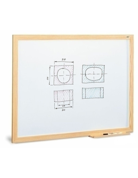PIZARRA BLANCA FAIBO ESTRATIFICADA MARCO FIBRA 100x200 cm con CAJETIN de 40 cm