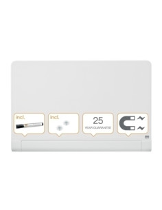 PIZARRA CRISTAL MAGNETICA NOBO DIAMOND REDONDEADA  993x559 BLANCA