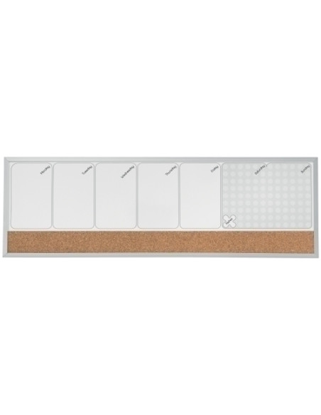 PIZARRA DOBLE USO NOBO ORGANIZADOR MAGNETICO SEMANAL  CORCHO 585 x 190 mm