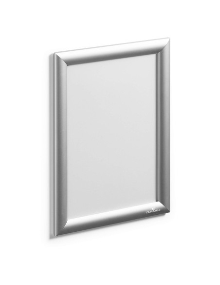 PORTAPOSTER DURABLE MURAL MARCO ALUMINIO CIERRE CLICK A4 PLATA