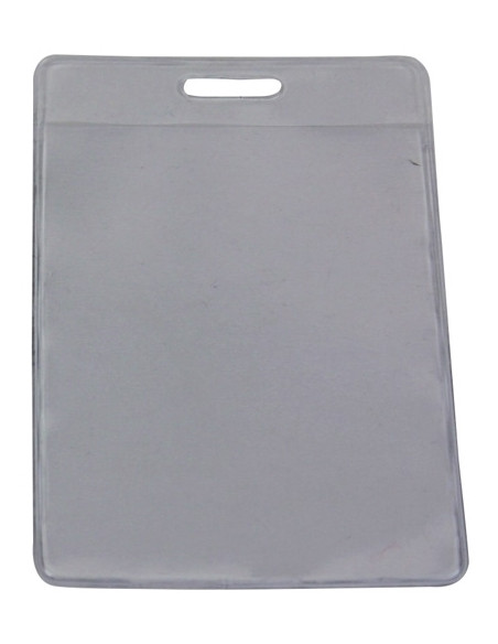 FUNDA DISTINTIVO IBERPLAS TRANSPARENTE NATURAL sin PINZA 90x62mm PAQUETE de 50