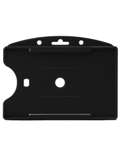 FUNDA DISTINTIVO TARIFOLD PP APERTURA FRONTAL 60x89mm NEGRO PAQUETE de 10