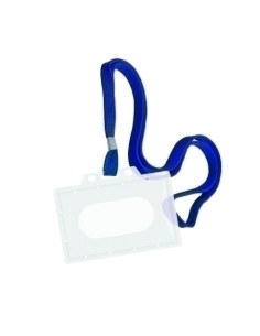 FUNDA DISTINTIVO FOROFIS PRO RIGIDA con CINTA AZUL 55x90mm CAJA DE 50