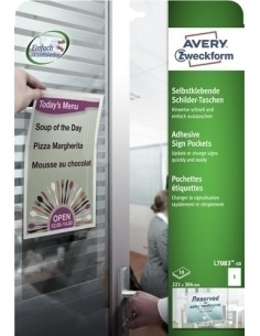 FUNDA PORTA CARTELES AVERY VERTICAL A4 PERMANENTE CAJA DE 10