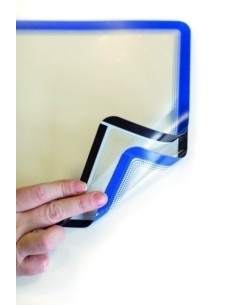 FUNDA PORTA CARTELES TARIFOLD MAGNETO A4 VERTICALHORIZONTAL REMOVIBLE AZUL PACK de 2