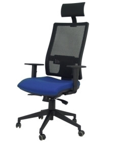 SILLA PIQUERAS Y CRESPO HORNA BRAZOS REGULABLES CABECERO INCLUIDO MECANISMO SINCRO APOYO LUMBAR RESPALDO MALLA TRANSPIRABLE Y AS