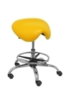 TABURETE PIQUERAS Y CRESPO ALATOZ CLINICO GIRATORIO ERGOMICO MECANISMO BASCULANTE REGULABLE EN ALTURA con ARO REPOSAPIES RUEDAS 