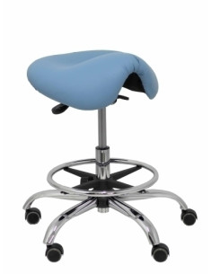 TABURETE PIQUERAS Y CRESPO ALATOZ CLINICO GIRATORIO ERGOMICO MECANISMO BASCULANTE REGULABLE EN ALTURA con ARO REPOSAPIES RUEDAS 