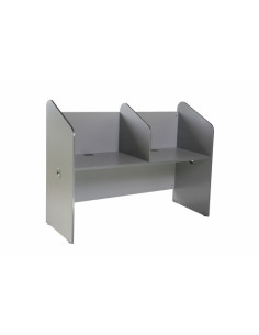 CALLCENTER ROCADA DOBLE 166x132x65 ESTRUCTURA ALUMINIO TABLEROS GRIS