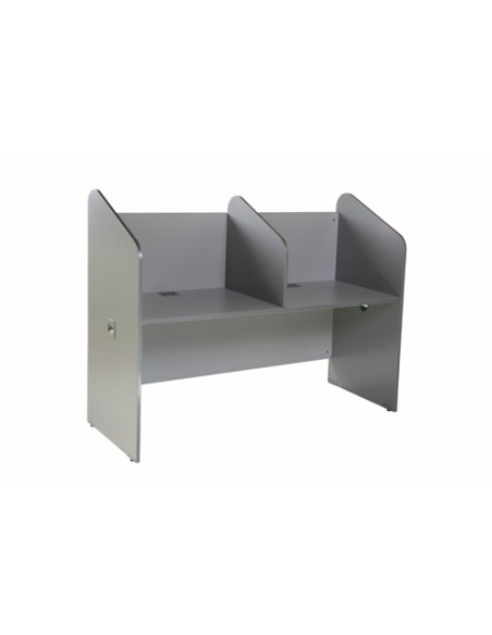 CALLCENTER ROCADA DOBLE 166x132x65 ESTRUCTURA ALUMINIO TABLEROS GRIS