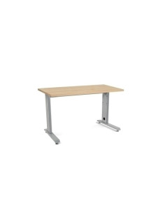 MESA ROCADA METAL 120x60 ESTRUCTURA ALUMINIO TABLERO ROBLE