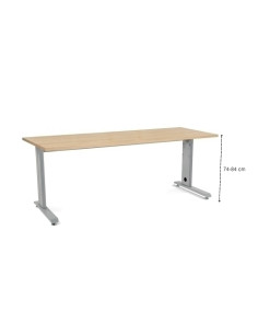 MESA ROCADA METAL ADJUST 200x80 ESTRUCTURA ALUMINIO TABLERO ROBLE