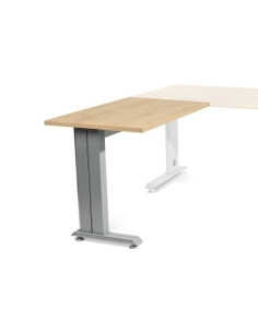 MESA ROCADA METAL ALA 100x60 ESTRUCTURA ALUMINIO TABLERO ROBLE